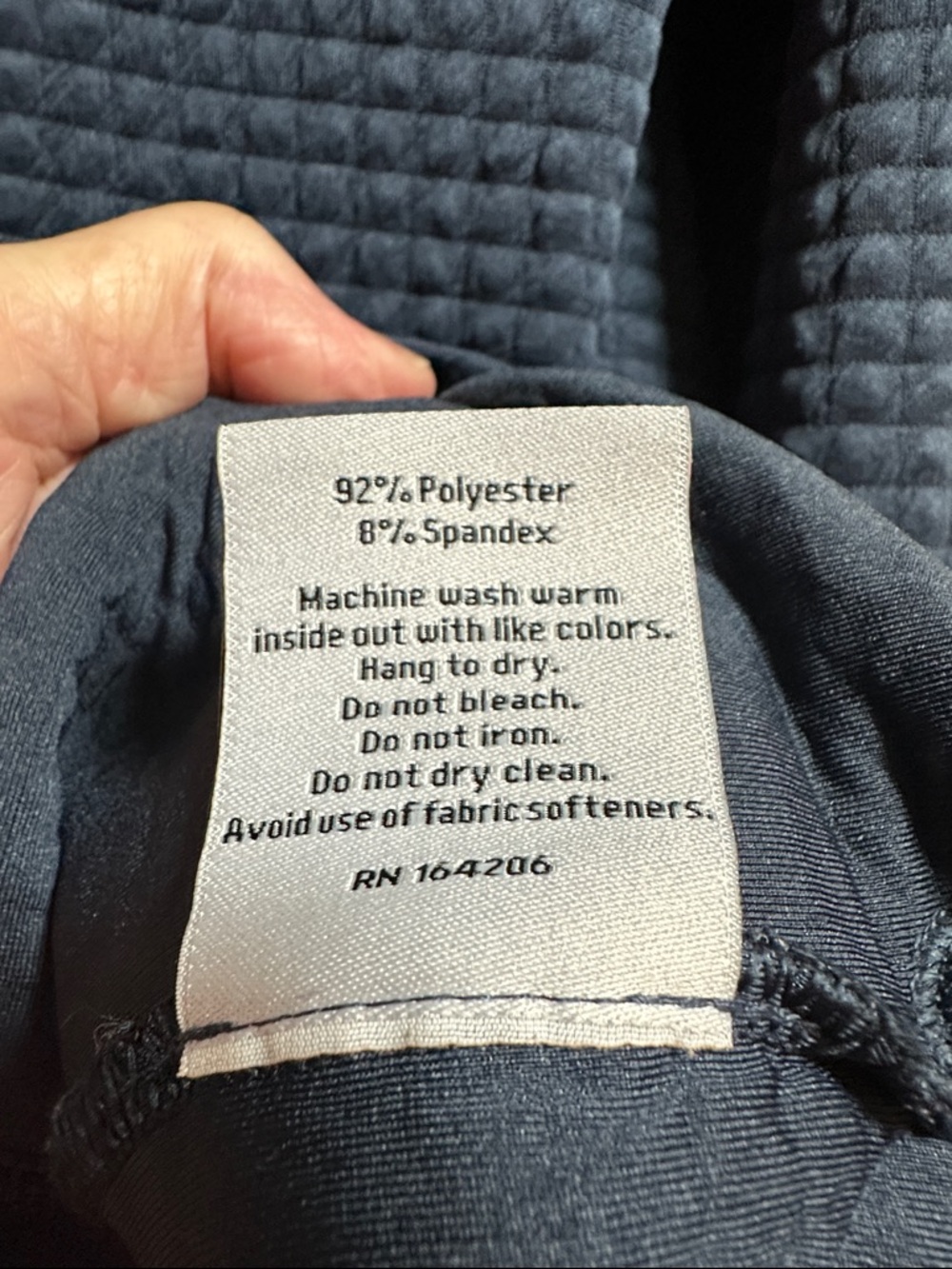Dudley Stephens Quilted Turtleneck Pullover - Navy - Picture 5 of 7